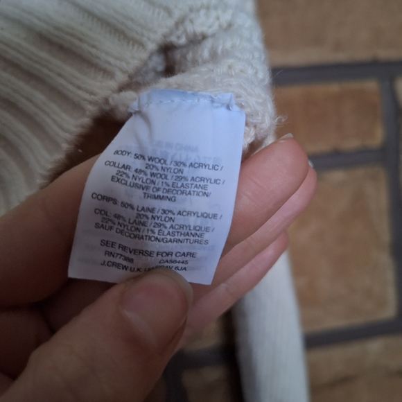 J. Crew Ruffle Front Cable Knit Turtleneck Sweater XS - Picture 6 of 12